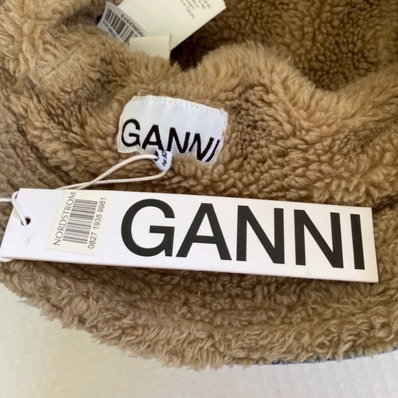 NEW Ganni Logo Organic Cotton Denim Bucket Hat XS/S main image 13